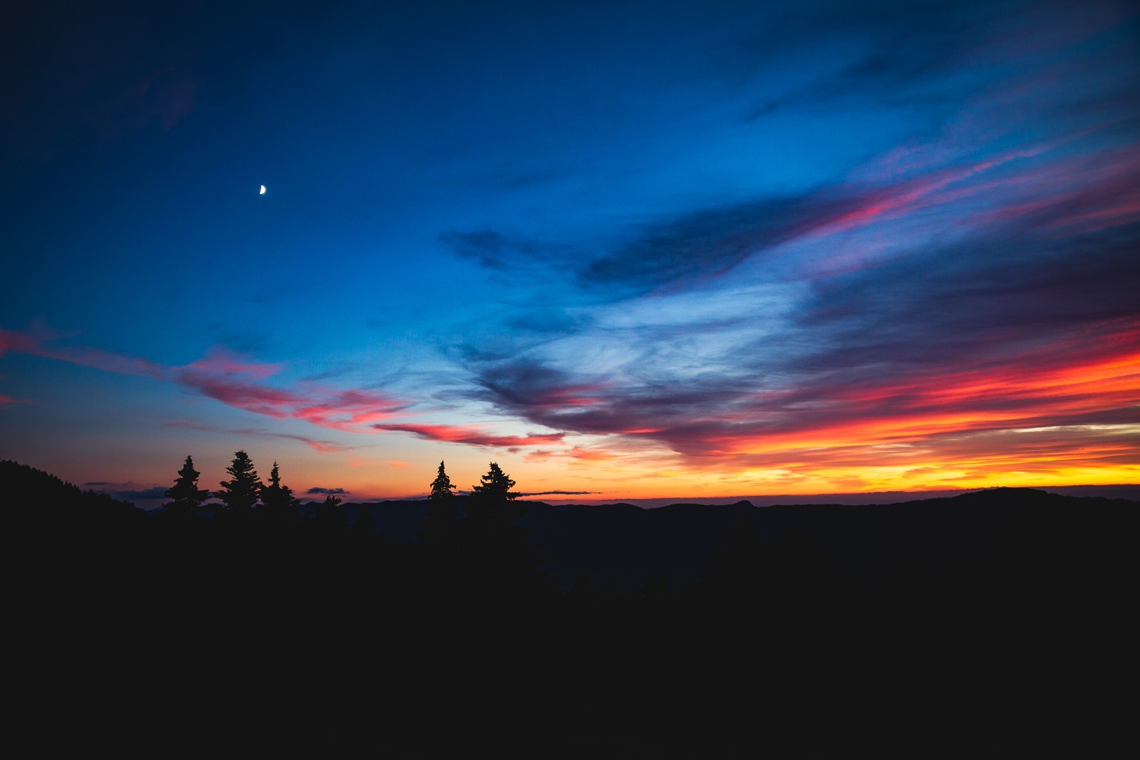 Coucher de soleil au-dessus d'Autrans