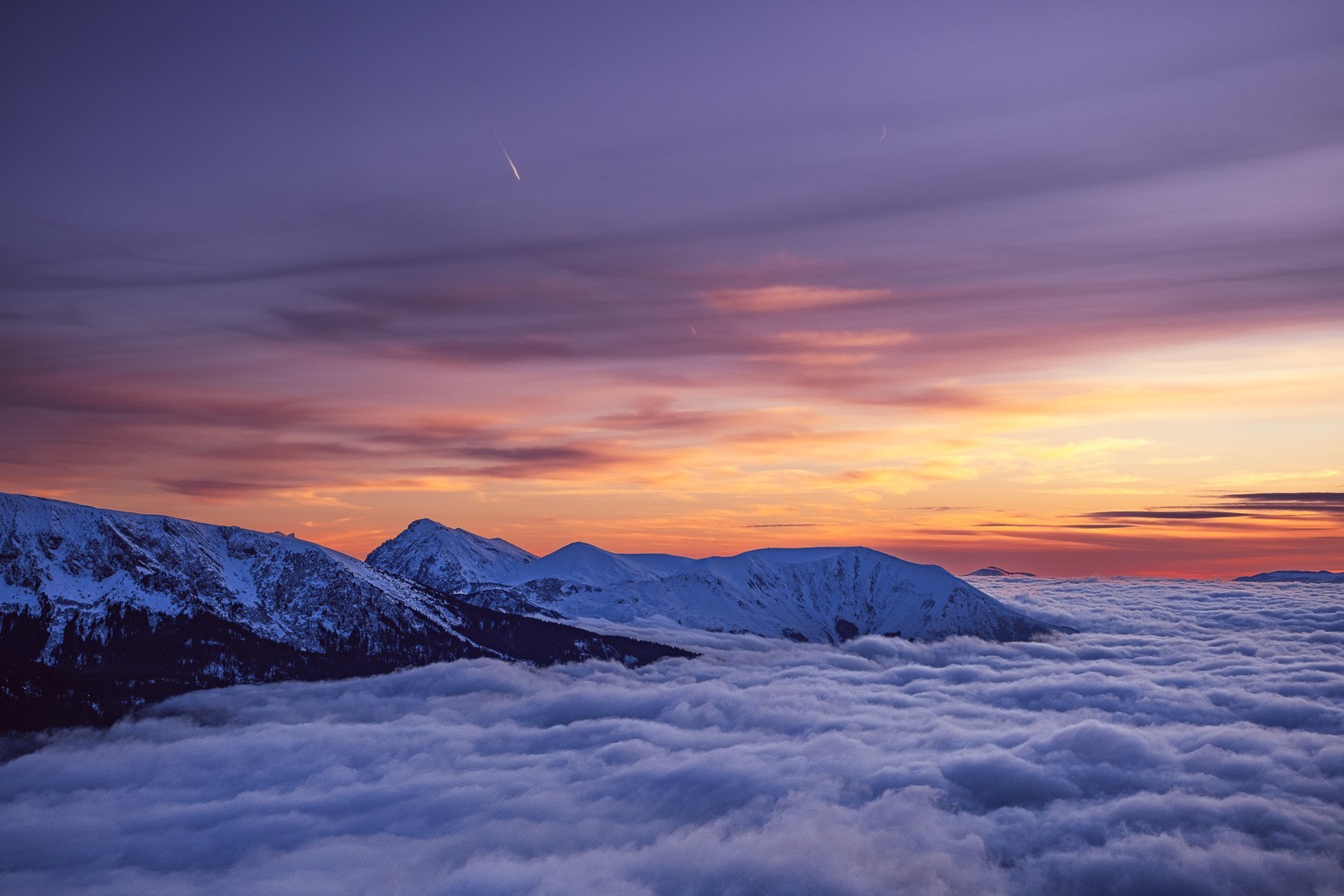 Les belles couleurs d'un coucher de soleil depuis Chamrousse