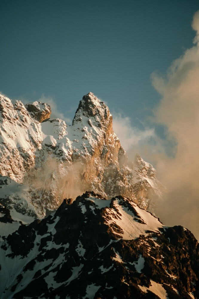 Les écrins au coucher du soleil